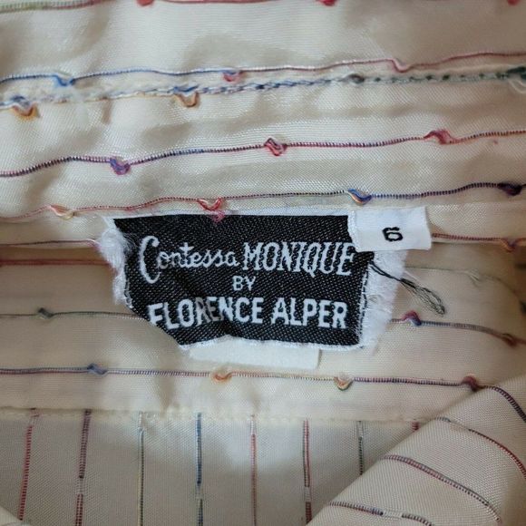 Vintage 70s Contessa Monique Rainbow Stitch Stripe - Picture 6 of 7